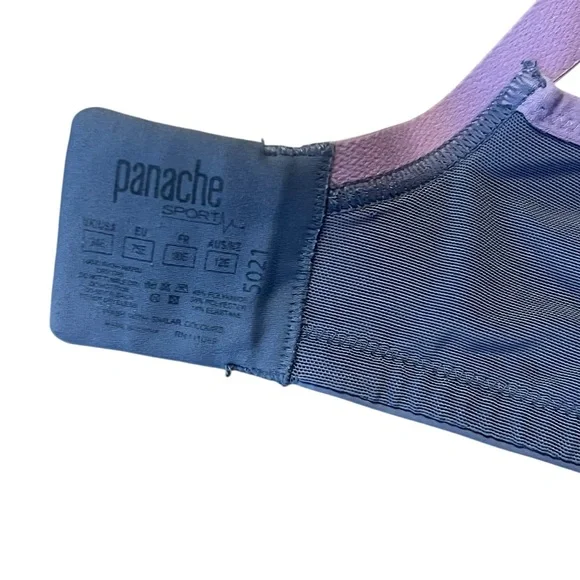 Panache Gray and purple High-Impact Sports Bra 34E - Picture 6 of 12